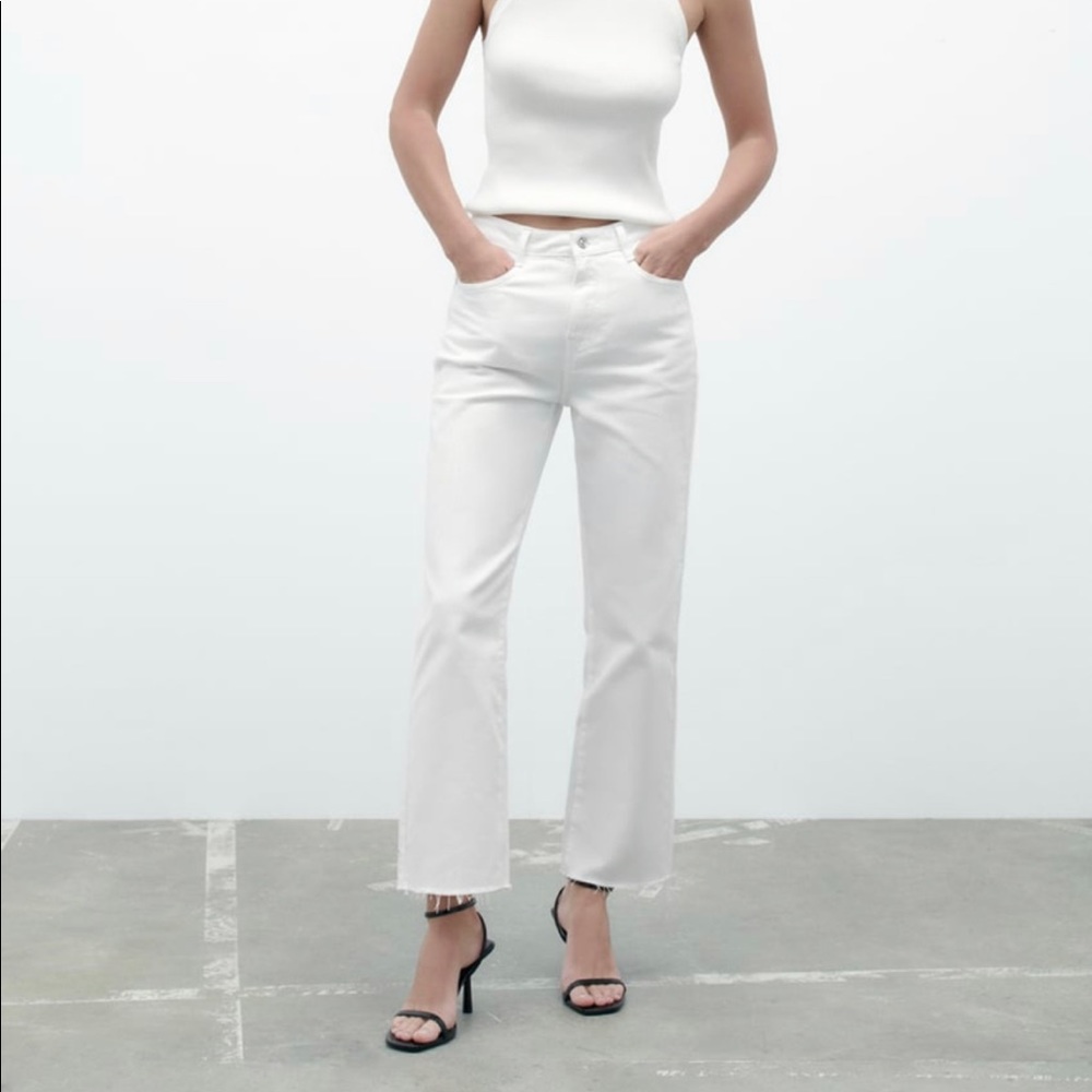 Zara Straight Leg Jeans-White